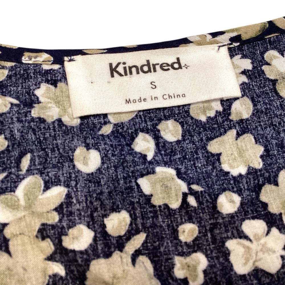 Anthropologie‎ Kindred Jumpsuit Women Navy Blue Sz S Floral Wide Leg Boho EUC - Picture 5 of 6